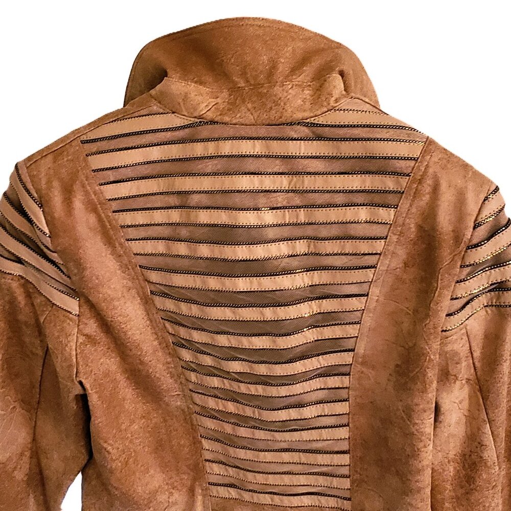 Frank Lyman | New Never Worn Chestnut Moto Jacket Wrinkle Resistant - Picture 9 of 16